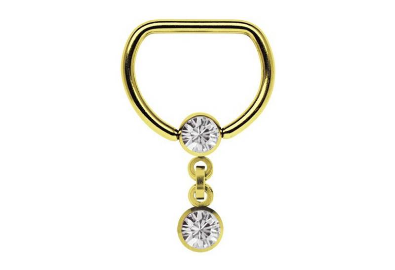 Adelia´s Brustwarzenpiercing Piercing  Brustpiercing, 18 kt. Hartvergoldung mit Kette und zwei 5 mm Kugeln von Adelia´s