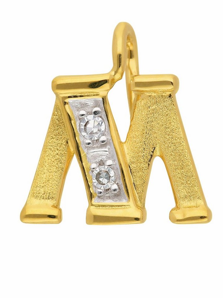 Adelia´s Buchstabenanhänger 585 Gold Buchstabenanhänger mit Diamant, mit Diamant Goldschmuck für Damen & Herren von Adelia´s