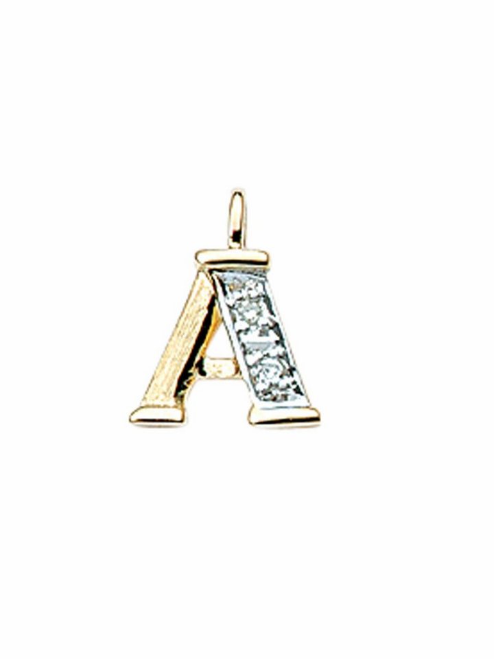 Adelia´s Buchstabenanhänger 585 Gold Buchstabenanhänger mit Diamant, mit Diamant Goldschmuck für Damen & Herren von Adelia´s