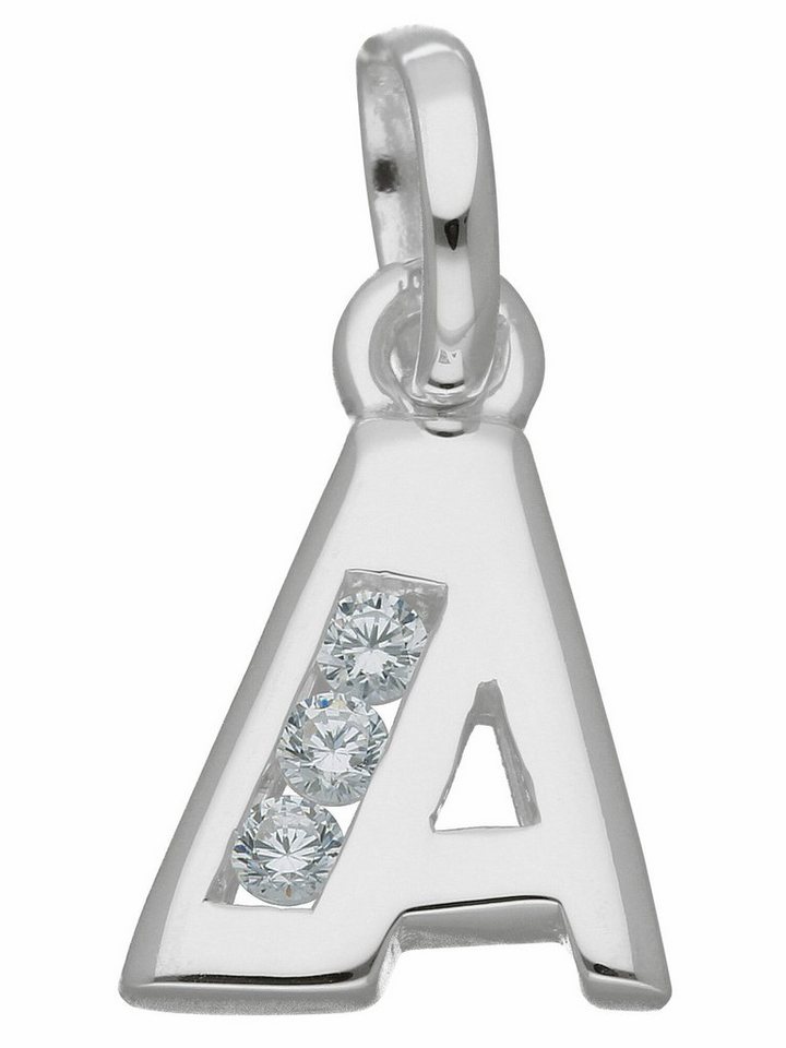 Adelia´s Buchstabenanhänger 925 Silber Buchstabenanhänger mit Zirkonia, mit Zirkonia Silberschmuck für Damen & Herren von Adelia´s