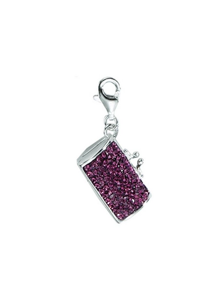 Adelia´s Charm-Einhänger 925 Silber Charms Anhänger Tasche, mit Glasstein Silberschmuck für Damen von Adelia´s