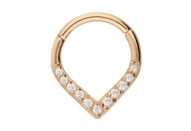 Adelia´s Dehnschnecke Piercing  Ohrpiercing, Mit vielen klaren gefassten Steinen in 1,2 mm Stärke von Adelia´s