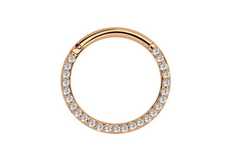 Adelia´s Dehnschnecke Piercing  Ohrpiercing, Steinkranz mit klaren gefassten Steinen in 1,2 mm Stärke von Adelia´s