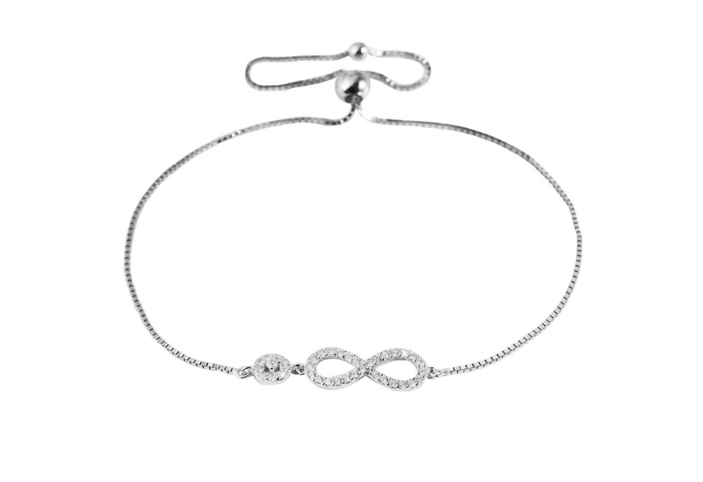 Adelia´s Edelstahlarmband Armband Unendlichzeichen aus Edelstahl mit Zirkonia 22 cm von Adelia´s