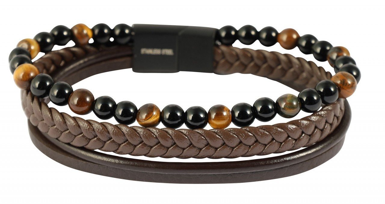 Adelia´s Edelstahlarmband Neuheit 2025 - Herren Armband aus Edelstahl mit Onyx von Adelia´s