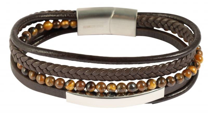 Adelia´s Edelstahlarmband Herren Armband aus Edelstahl mit Tigerauge von Adelia´s
