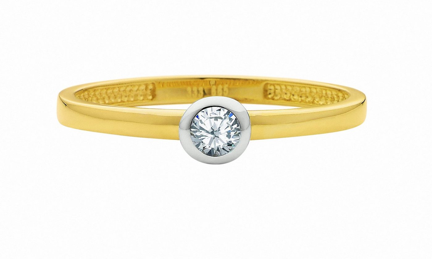 Adelia´s Fingerring 585 Gold Ring mit Zirkonia, Goldschmuck für Damen von Adelia´s