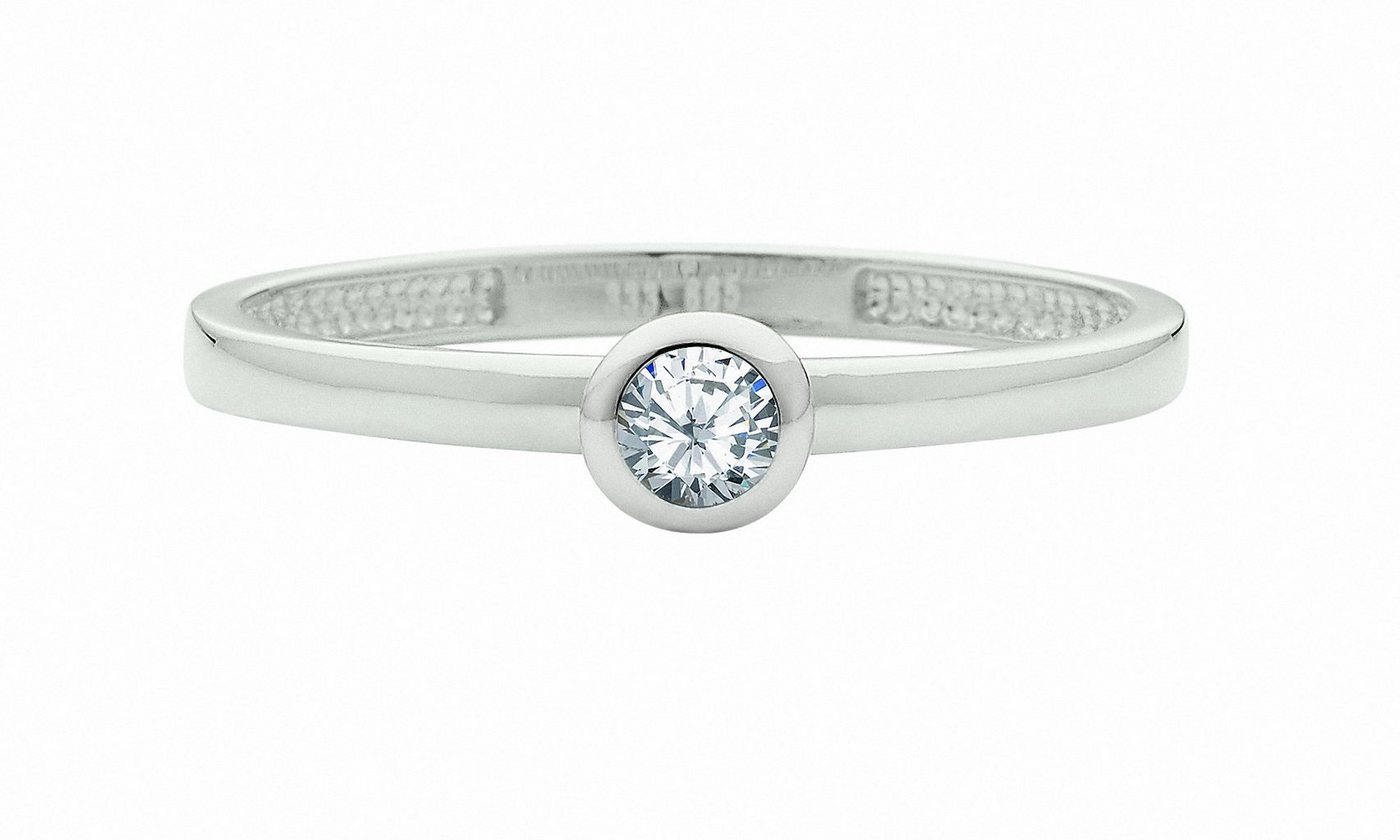 Adelia´s Fingerring 585 Weißgold Ring mit Zirkonia, Goldschmuck für Damen von Adelia´s