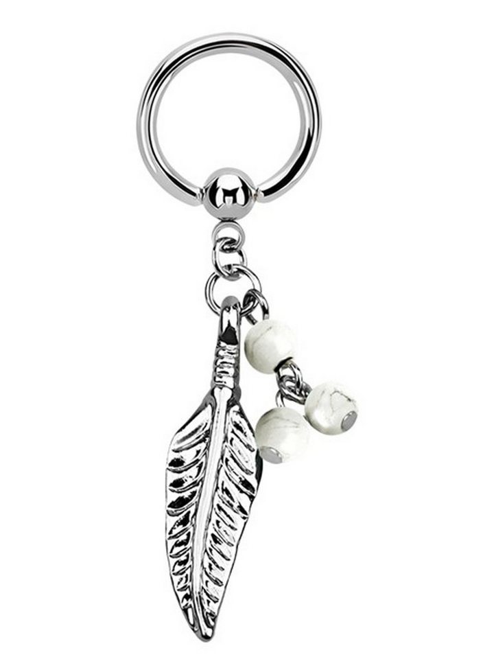 Adelia´s Intimpiercing Piercing  Intimpiercing , Intimpiercing Ring BCR 316l Stahl mit Feder Anhänger von Adelia´s