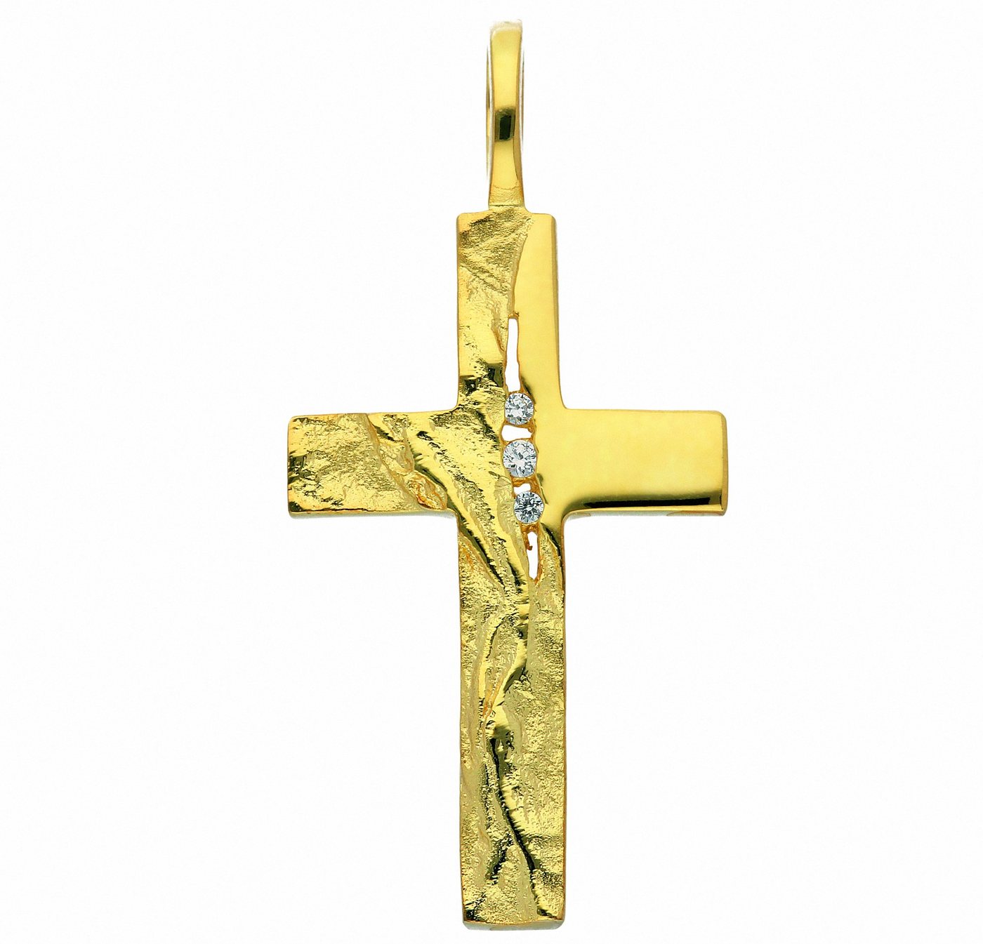 Adelia´s Kette mit Anhänger 333 Gold Kreuz Anhänger mit Zirkonia, Schmuckset - Set mit Halskette von Adelia´s