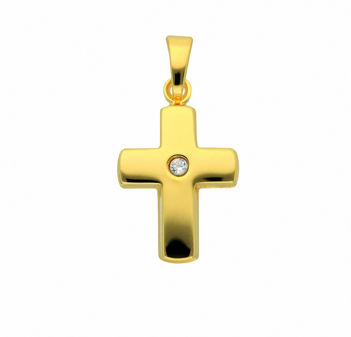 Adelia´s Kette mit Anhänger 333 Gold Kreuz Anhänger mit Zirkonia, Schmuckset - Set mit Halskette von Adelia´s