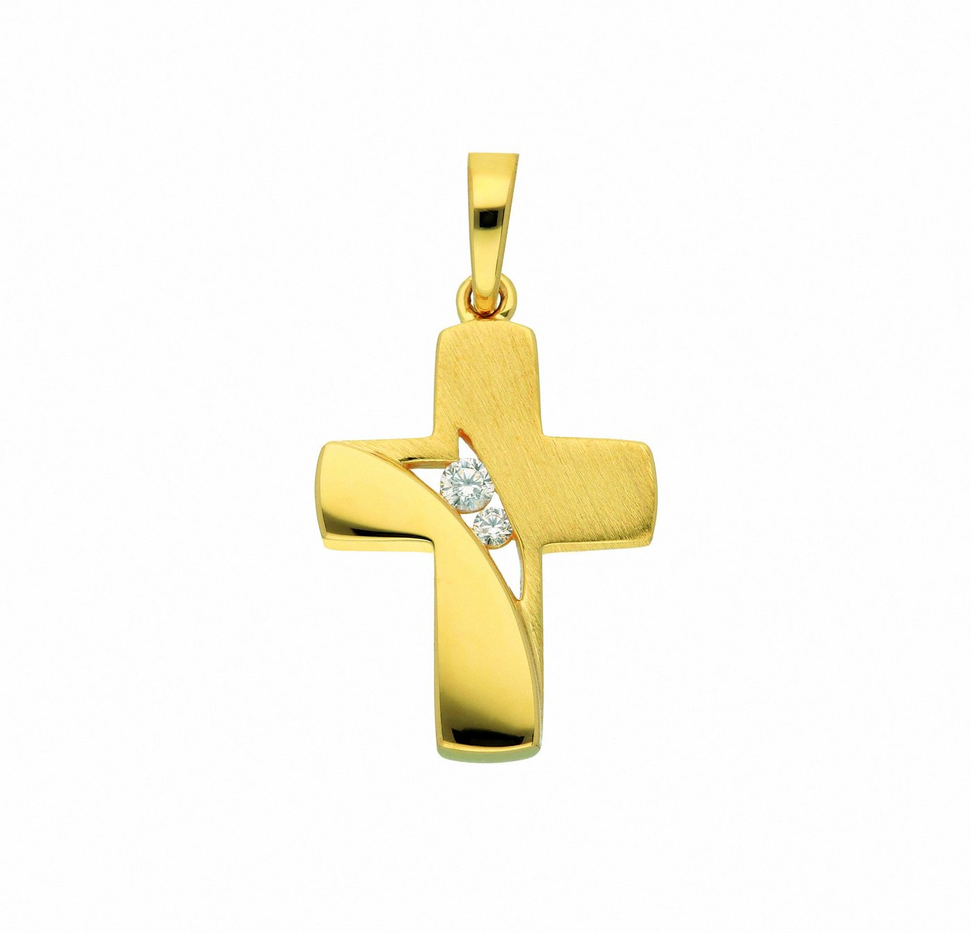 Adelia´s Kette mit Anhänger 333 Gold Kreuz Anhänger mit Zirkonia, Schmuckset - Set mit Halskette von Adelia´s