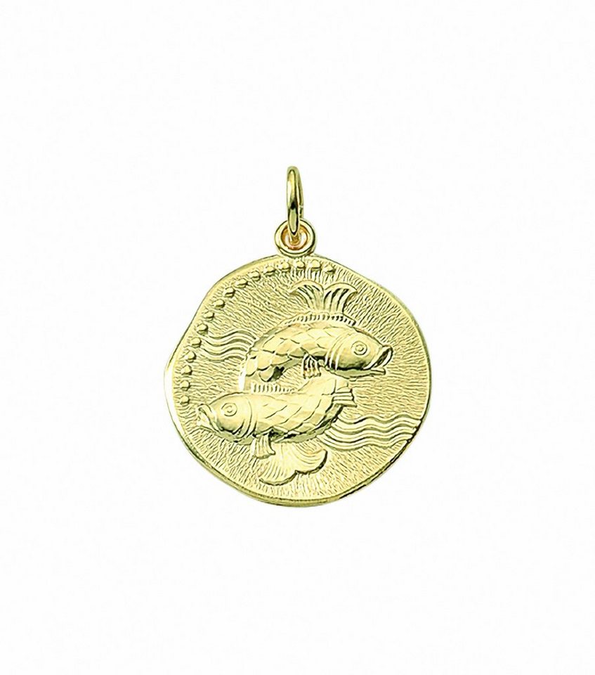 Adelia´s Kette mit Anhänger 333 Gold Sternzeichen Anhänger Fisch Ø 18,2 mm, Schmuckset - Set mit Halskette von Adelia´s