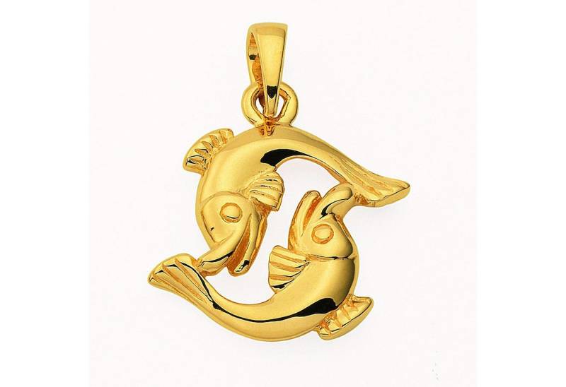 Adelia´s Kette mit Anhänger 585 Gold Sternzeichen Anhänger Fisch, Schmuckset - Set mit Halskette von Adelia´s