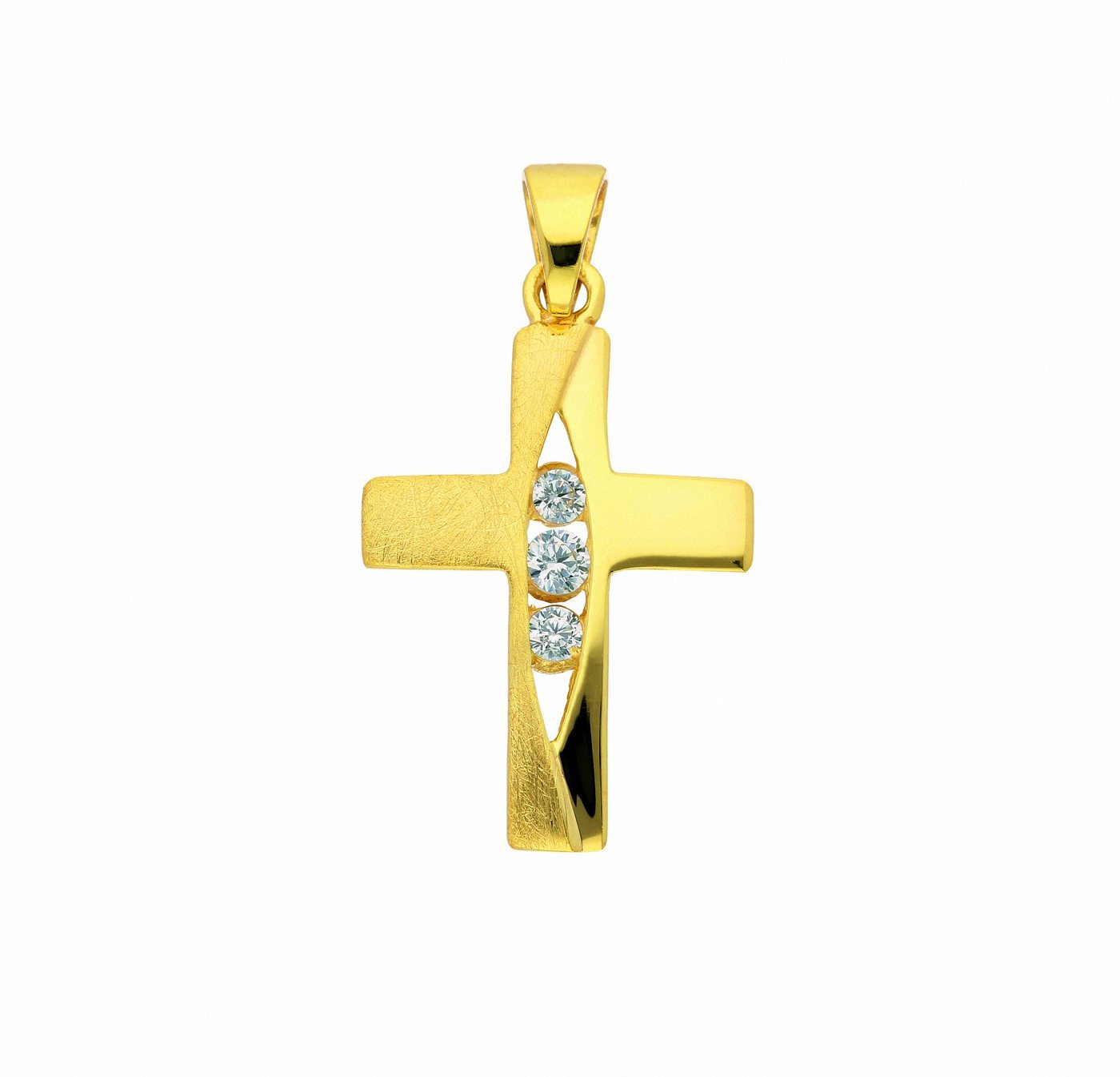 Adelia´s Kette ohne Anhänger 333 Gold Kreuz Anhänger mit Zirkonia, Schmuckset - Set mit Halskette von Adelia´s