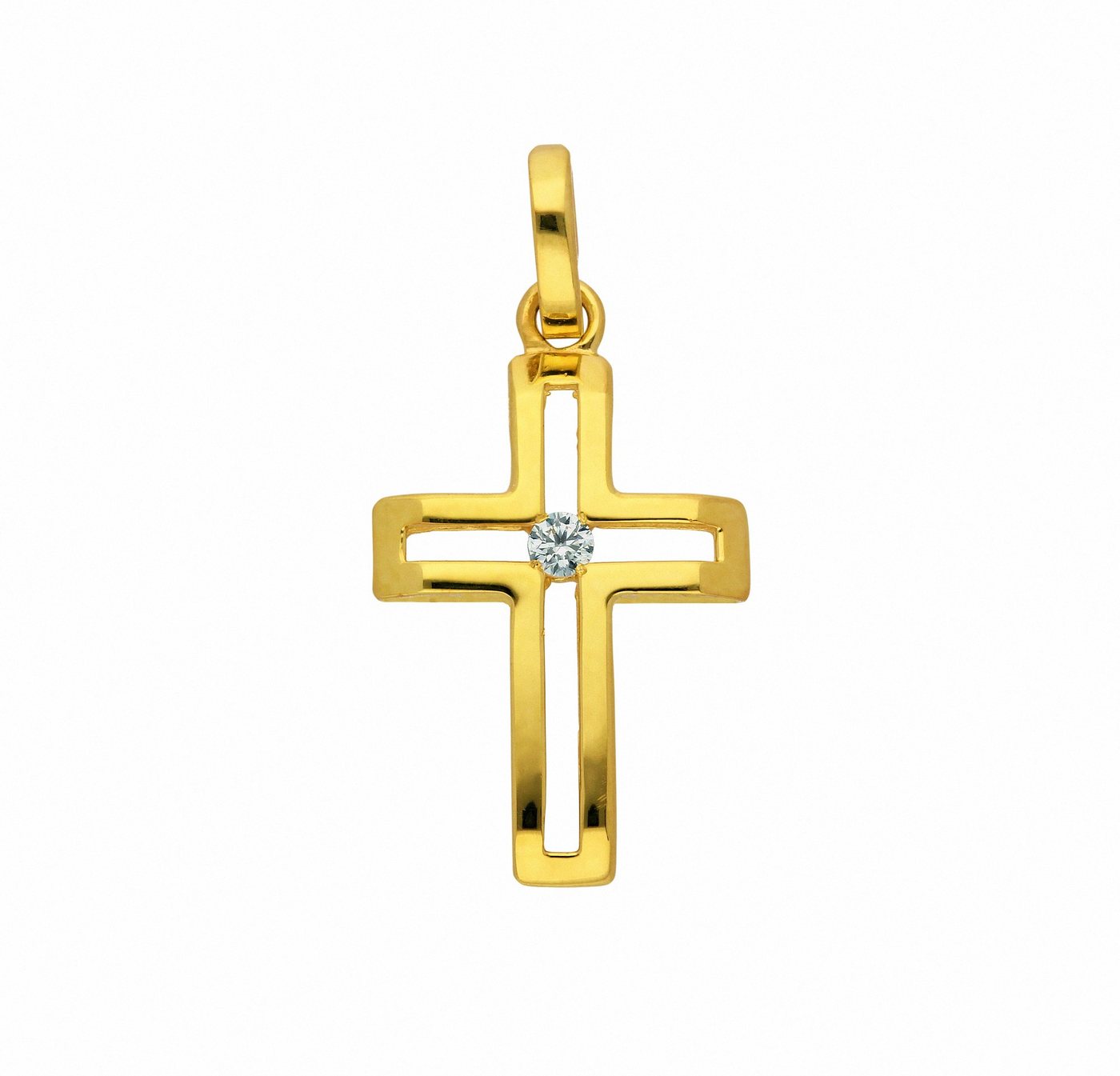 Adelia´s Kette ohne Anhänger 333 Gold Kreuz Anhänger mit Zirkonia, Schmuckset - Set mit Halskette von Adelia´s