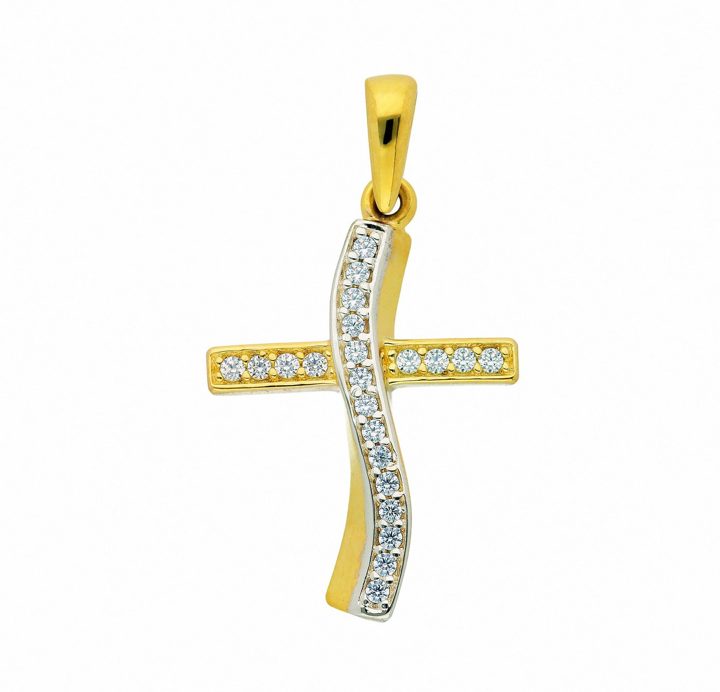 Adelia´s Kette ohne Anhänger 333 Gold Kreuz Anhänger mit Zirkonia, Schmuckset - Set mit Halskette von Adelia´s