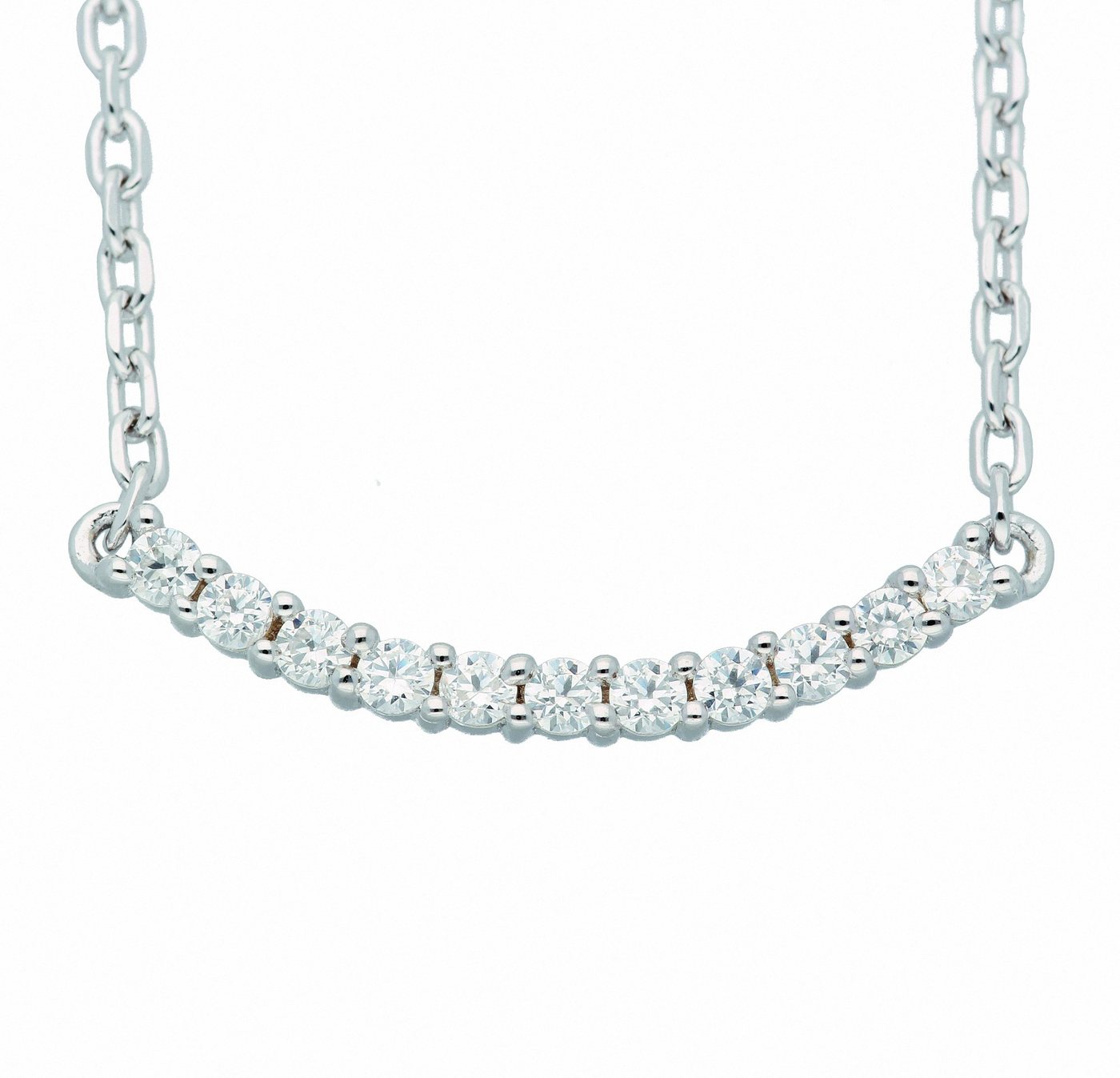 Adelia´s Kette ohne Anhänger 925 Silber Anker Anhänger mit Zirkonia 45 cm Ø 1,6 mm, Schmuckset - Set mit Halskette von Adelia´s