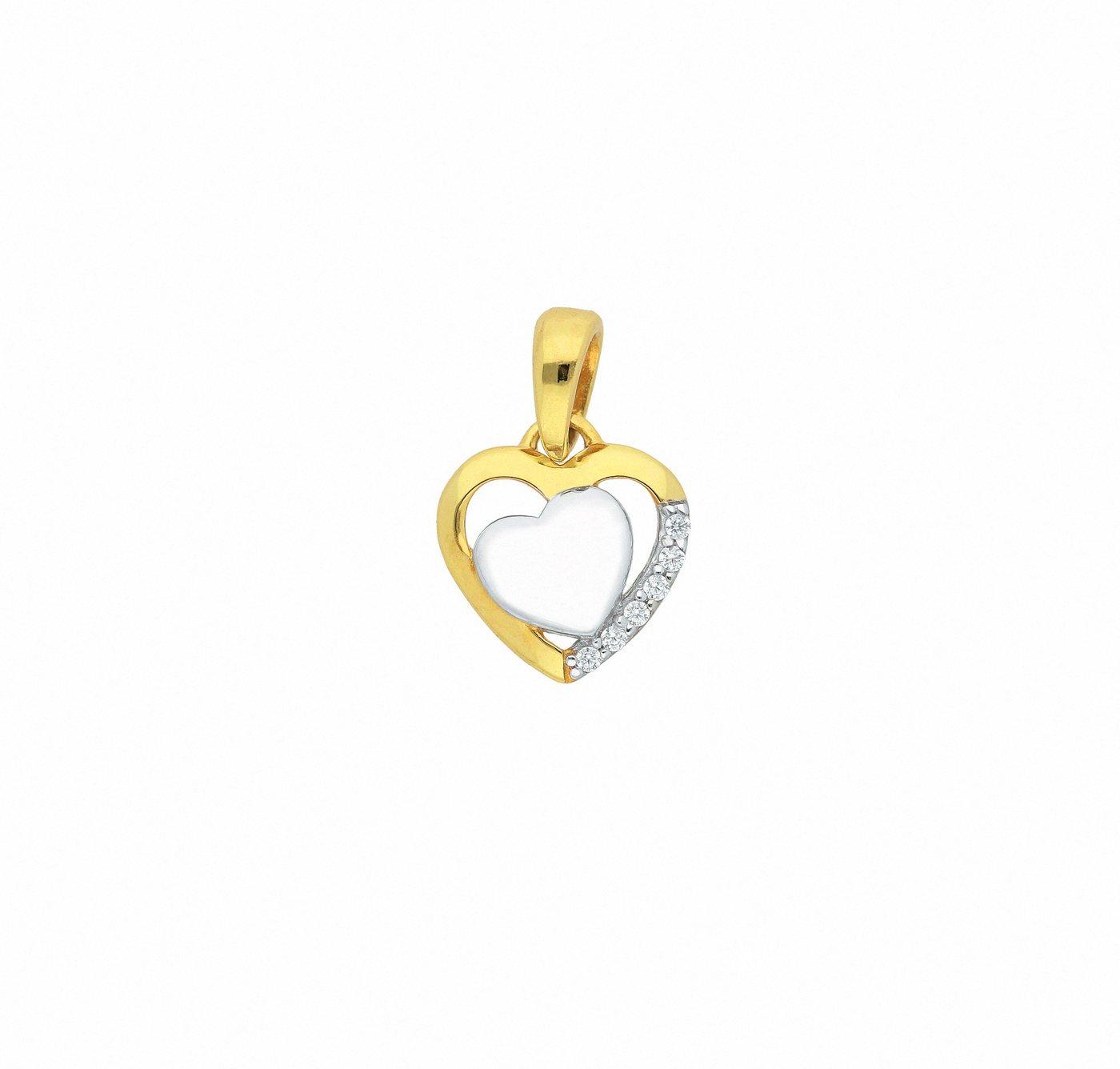 Adelia´s Kettenanhänger 333 Gold Anhänger Herz mit Zirkonia, mit Zirkonia Goldschmuck für Damen von Adelia´s