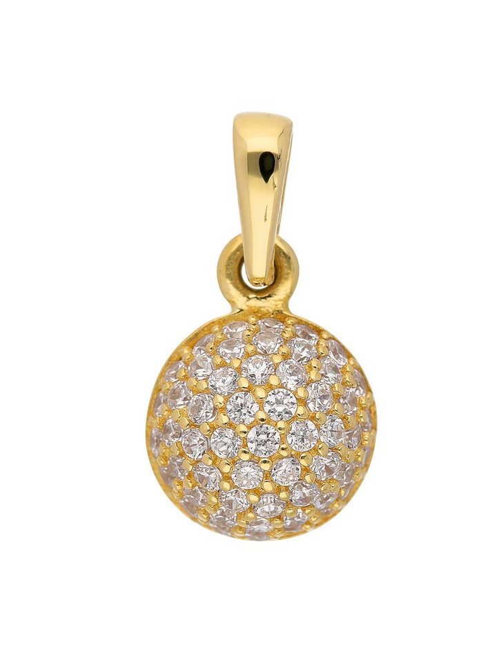 Adelia´s Kettenanhänger 333 Gold Anhänger mit Zirkonia Ø 7,8 mm, 333 Gold mit Zirkonia Goldschmuck für Damen von Adelia´s