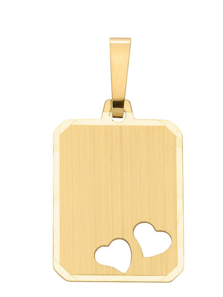 Adelia´s Kettenanhänger Damen Gold Schmuck 333 Gold Gravurplatte Anhänger, Goldschmuck für Damen von Adelia´s