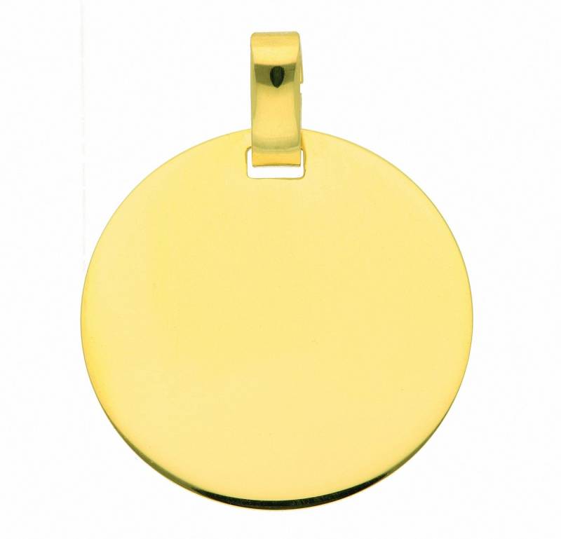 Adelia´s Kettenanhänger 333 Gold Gravurplatte Anhänger Ø 18 mm, Goldschmuck für Damen von Adelia´s