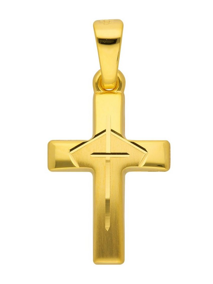 Adelia´s Kettenanhänger 333 Gold Kreuz Anhänger, Goldschmuck für Damen & Herren von Adelia´s