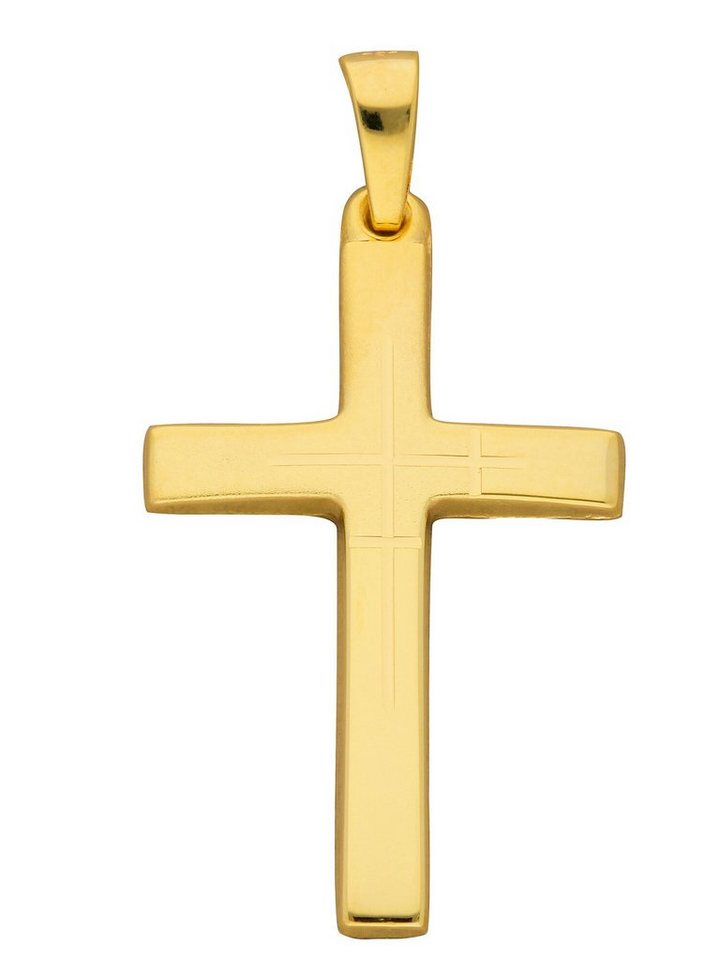 Adelia´s Kettenanhänger 333 Gold Kreuz Anhänger, Goldschmuck für Damen & Herren von Adelia´s