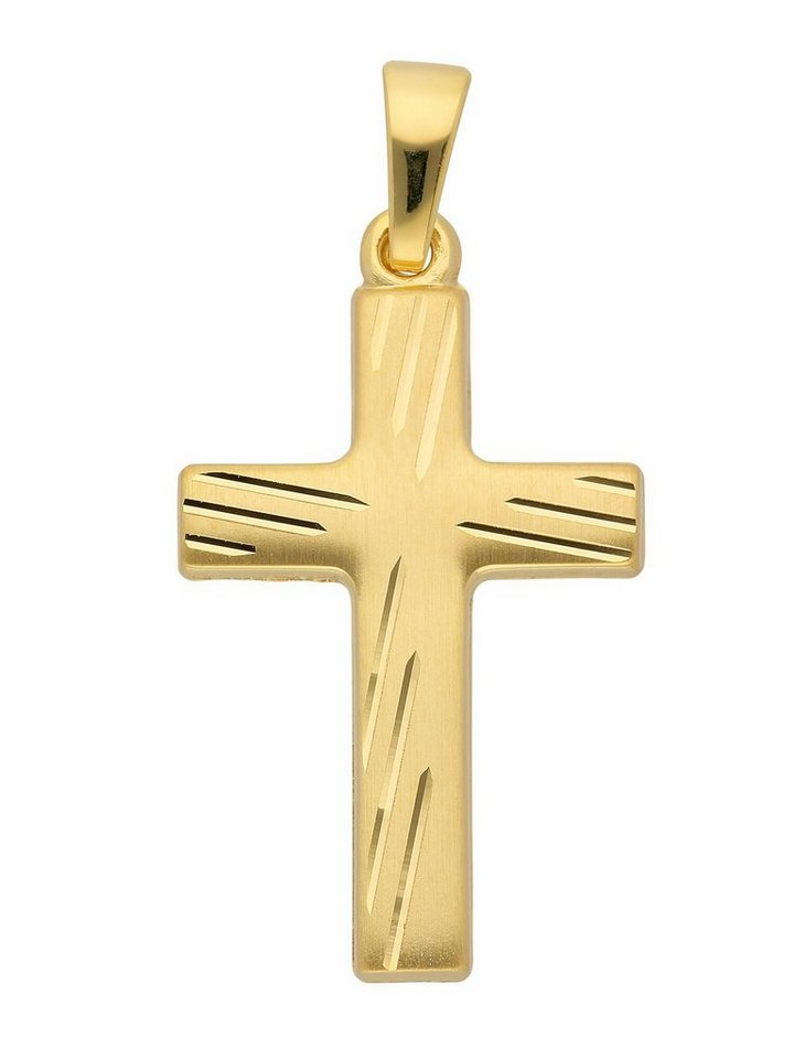 Adelia´s Kettenanhänger 333 Gold Kreuz Anhänger, Goldschmuck für Damen & Herren von Adelia´s