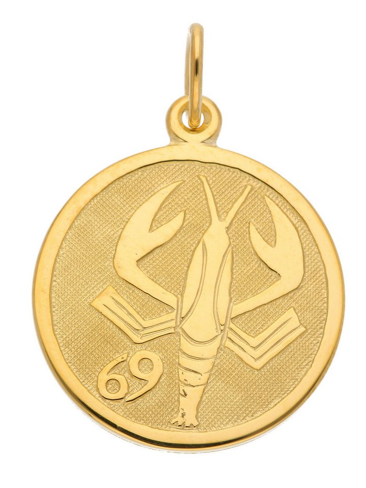Adelia´s Kettenanhänger 333 Gold Sternzeichen Anhänger Krebs Ø 16 mm, Goldschmuck für Damen & Herren Adelia´s Kettenanhänger 333 Gold Sternzeichen Anhänger Krebs Ø 16 mm, Goldschmuck für Damen & Herren von Adelia´s