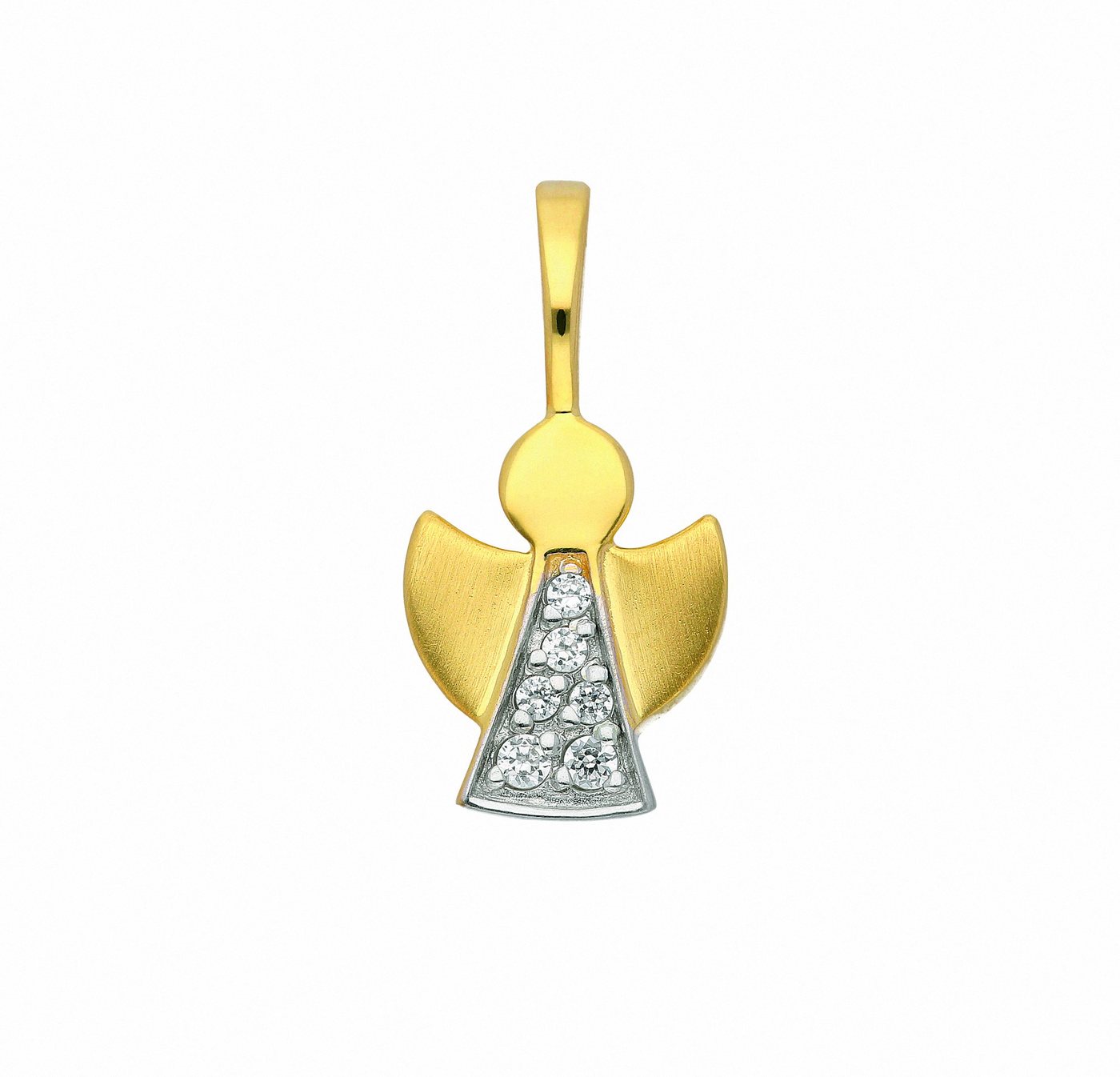 Adelia´s Kettenanhänger 585 Gold Anhänger Engel, mit Zirkonia Goldschmuck für Damen von Adelia´s