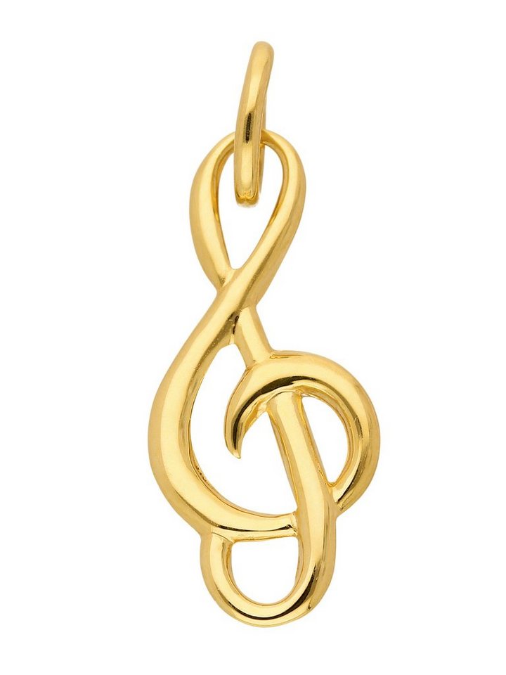 Adelia´s Kettenanhänger 585 Gold Anhänger Notenschlüssel, 585 Gold Goldschmuck für Damen von Adelia´s