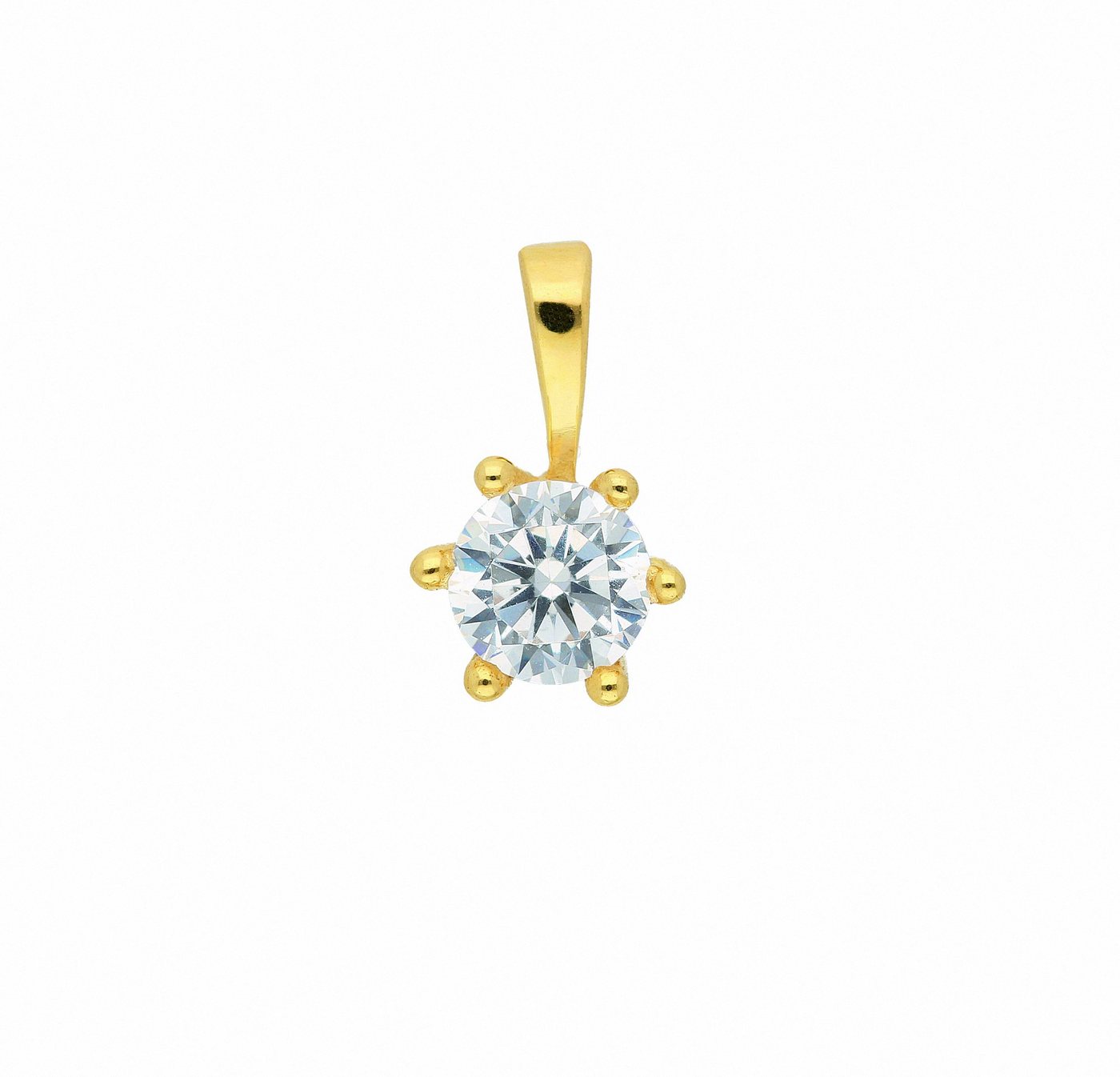 Adelia´s Kettenanhänger 585 Gold Anhänger mit Zirkonia Ø 4,7 mm, mit Zirkonia Goldschmuck für Damen von Adelia´s