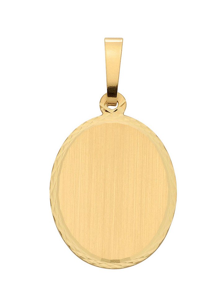Adelia´s Kettenanhänger 585 Gold Gravurplatte Anhänger, Goldschmuck für Damen von Adelia´s