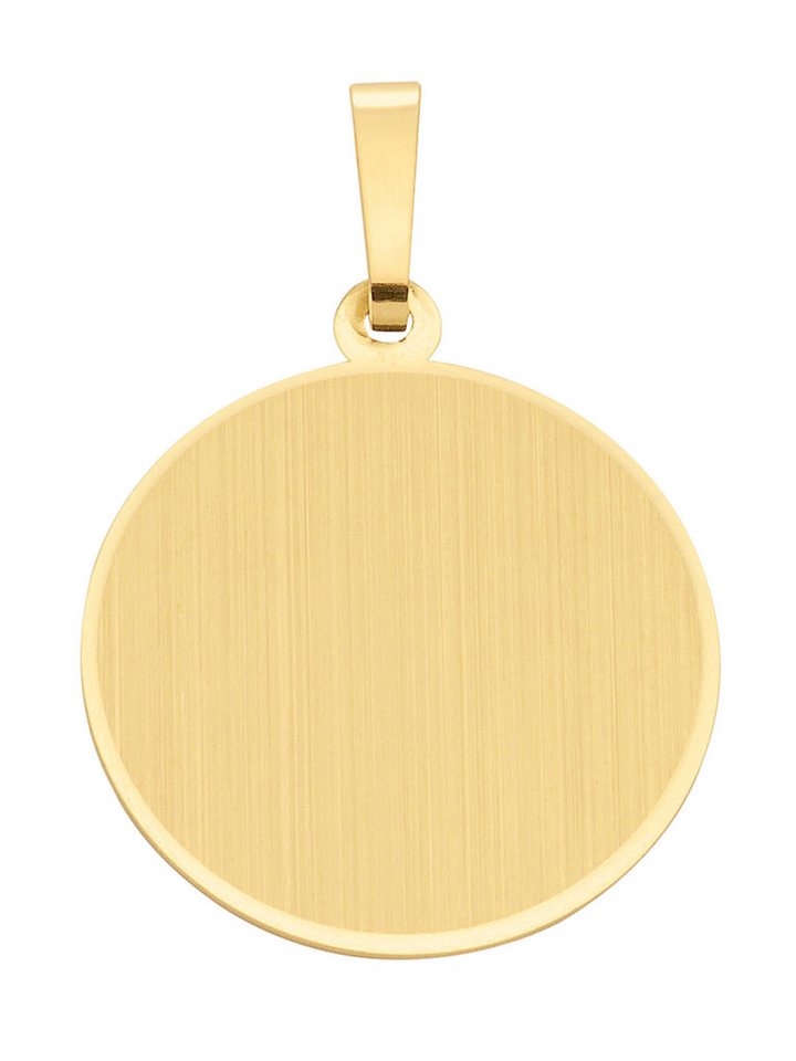 Adelia´s Kettenanhänger 585 Gold Gravurplatte Anhänger Ø 19,1 mm, Goldschmuck für Damen von Adelia´s