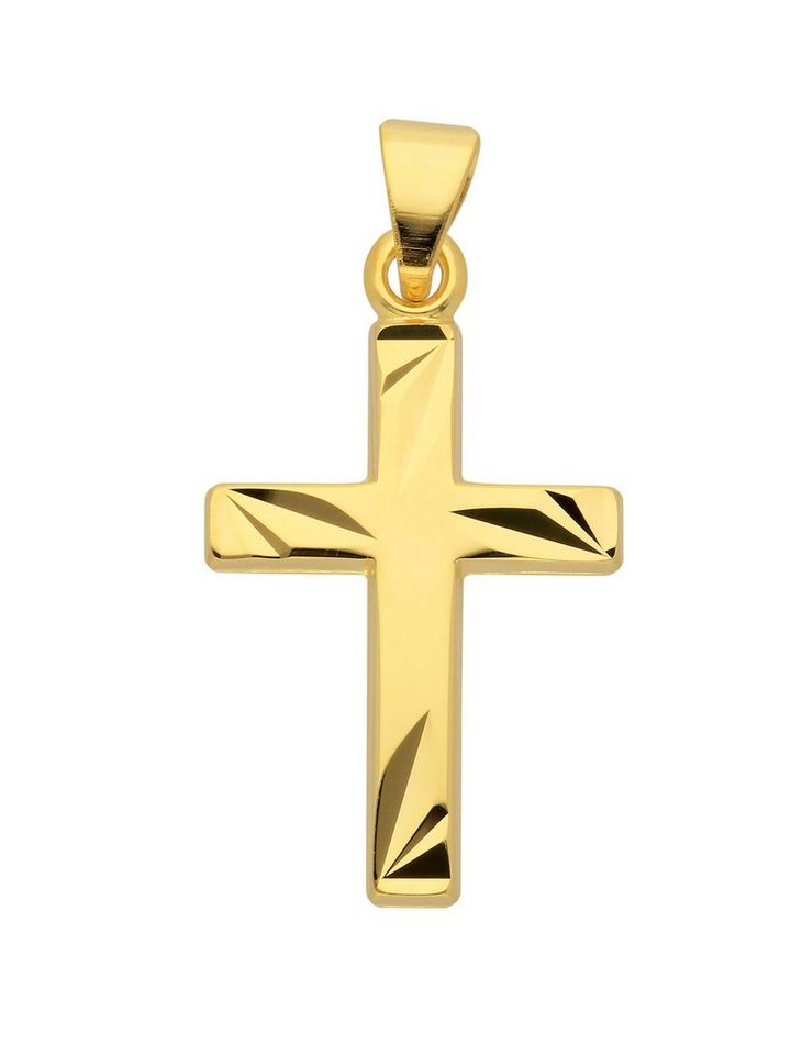 Adelia´s Kettenanhänger 585 Gold Kreuz Anhänger, Goldschmuck für Damen & Herren von Adelia´s