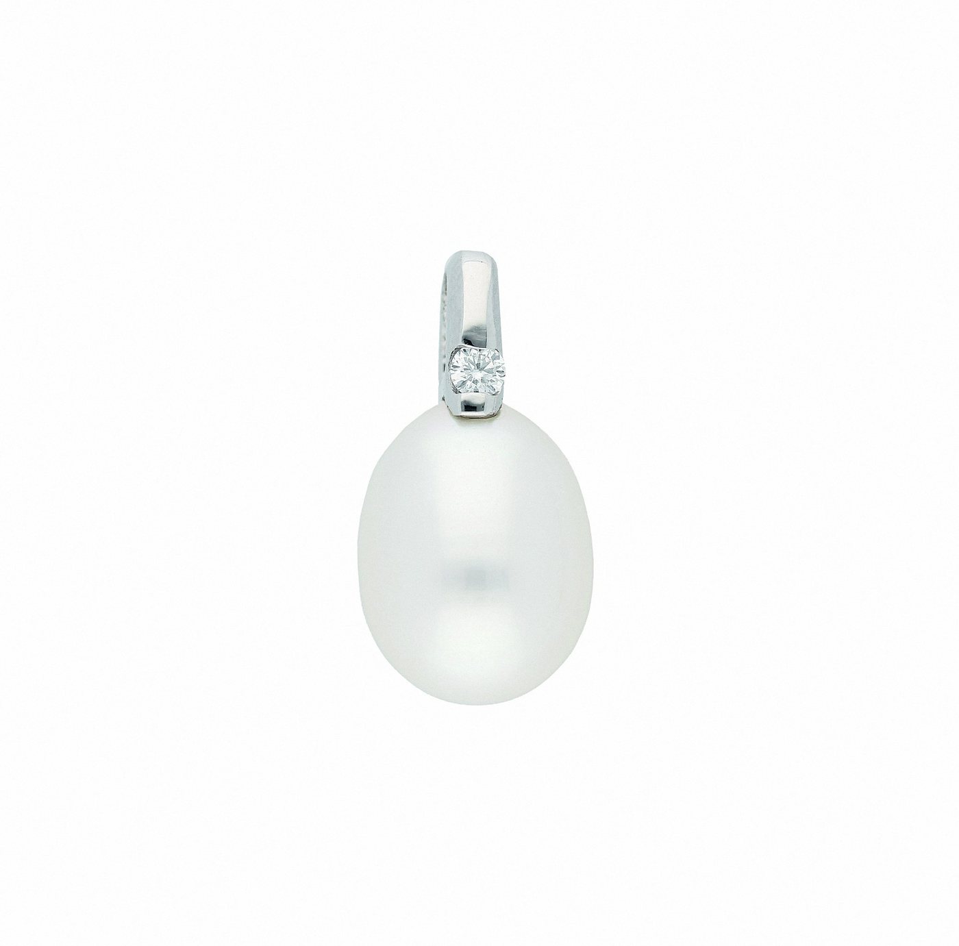 Adelia´s Kettenanhänger 585 Weißgold Anhänger, mit Diamant und Süßwasserperle Weißgoldschmuck für Damen von Adelia´s
