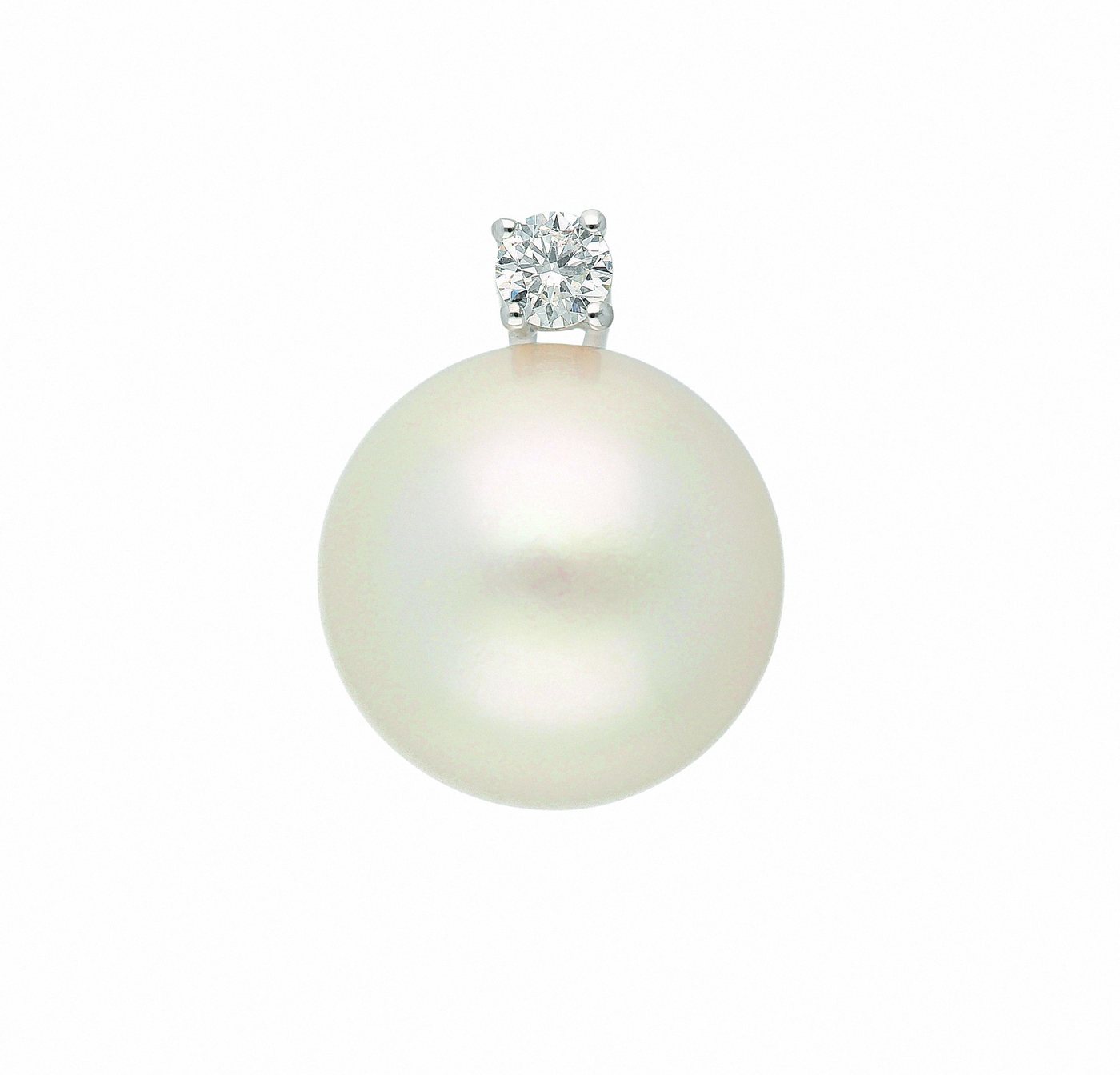 Adelia´s Kettenanhänger 585 Weißgold Anhänger mit Diamant und Süßwasserperle, mit Diamant und Süßwasserperle Goldschmuck für Damen von Adelia´s