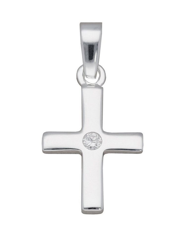 Adelia´s Kettenanhänger 925 Silber Kreuz Anhänger, mit Zirkonia Silberschmuck für Damen & Herren von Adelia´s