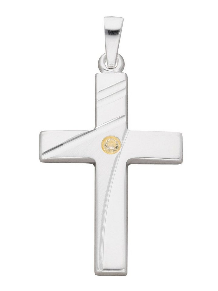 Adelia´s Kettenanhänger 925 Silber Kreuz Anhänger, mit Zirkonia Silberschmuck für Damen & Herren von Adelia´s