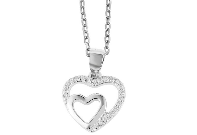 Adelia´s Kettenanhänger modischer Herz Anhänger aus 925 Sterling Silber von Adelia´s