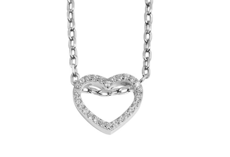 Adelia´s Kettenanhänger Damen Anhänger Herz aus 925 Silber mit Zirkonia von Adelia´s