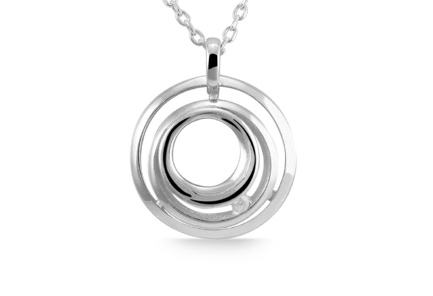 Adelia´s Kettenanhänger Damen Anhänger Kreis aus 925 Silber mit Zirkonia von Adelia´s