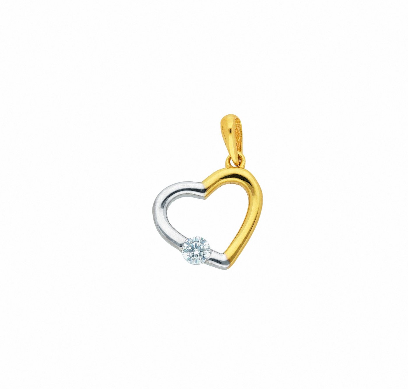 Adelia´s Kettenanhänger Damen Goldschmuck 333 Gold Anhänger Herz mit Zirkonia, Goldschmuck für Damen von Adelia´s