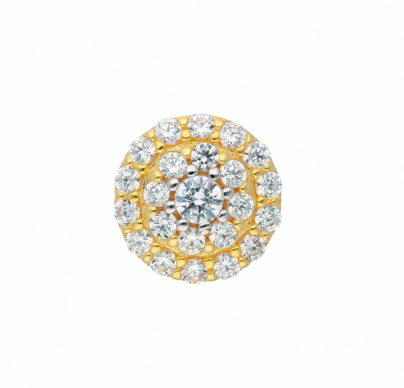 Adelia´s Kettenanhänger Damen Goldschmuck 585 Gold Anhänger mit Zirkonia Ø 9,5 mm, mit Zirkonia Goldschmuck für Damen von Adelia´s