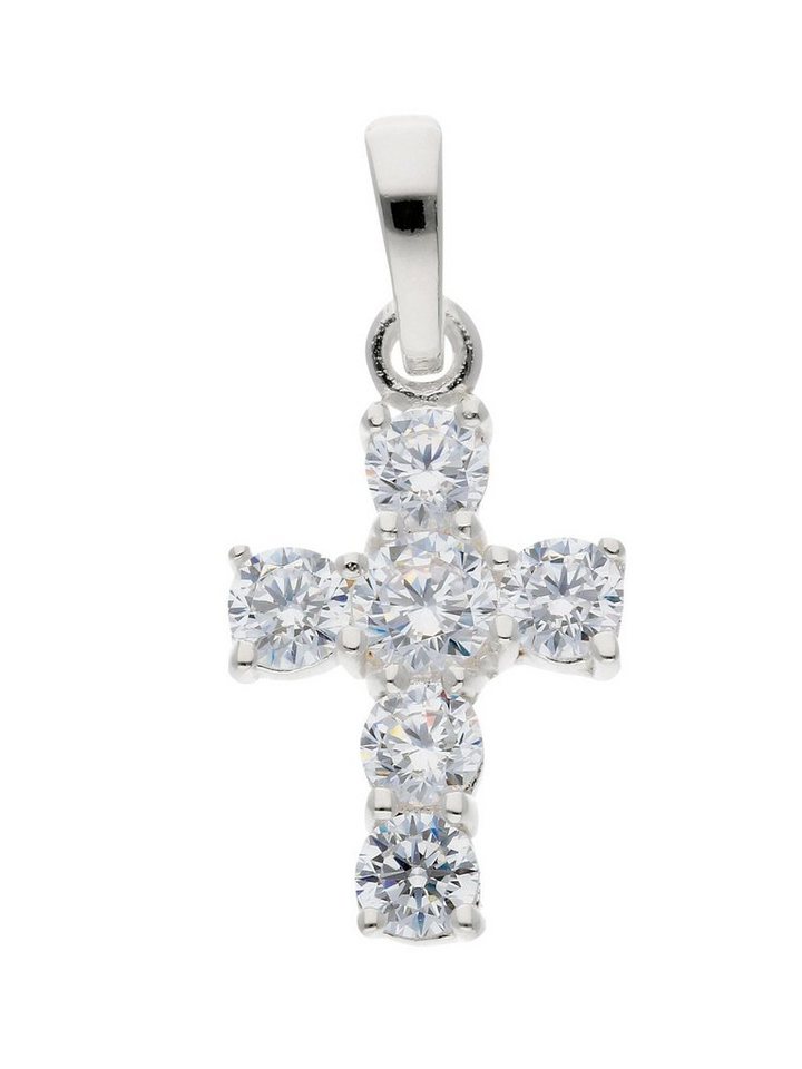 Adelia´s Kettenanhänger 925 Silber Kreuz Anhänger, mit Zirkonia Silberschmuck für Damen & Herren von Adelia´s