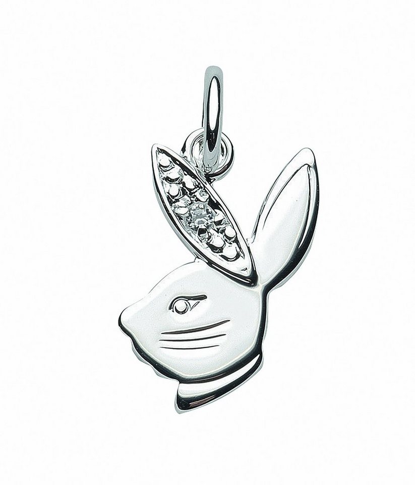 Adelia´s Kettenanhänger Damen Silberschmuck 925 Silber Anhänger Hasenkopf mit Zirkonia, 925 Sterling Silber Silberschmuck für Damen von Adelia´s