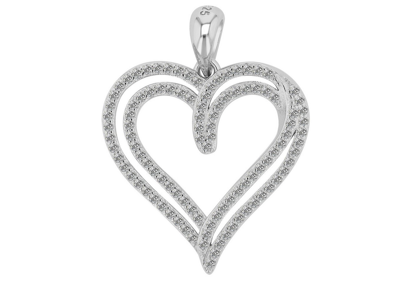 Adelia´s Kettenanhänger Neuheit 2025 - moderner Herz Anhänger aus 925 Sterling Silber von Adelia´s