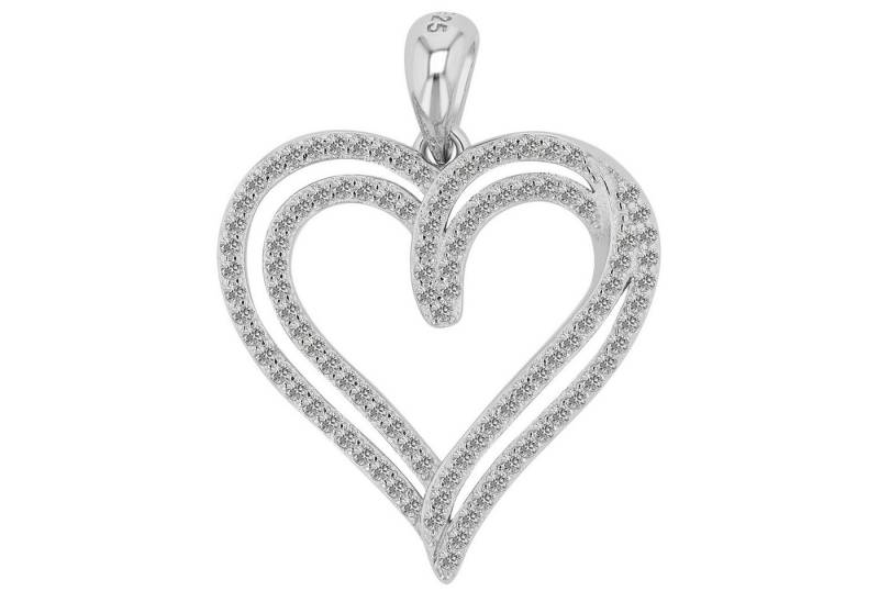 Adelia´s Kettenanhänger Neuheit 2025 - moderner Herz Anhänger aus 925 Sterling Silber von Adelia´s