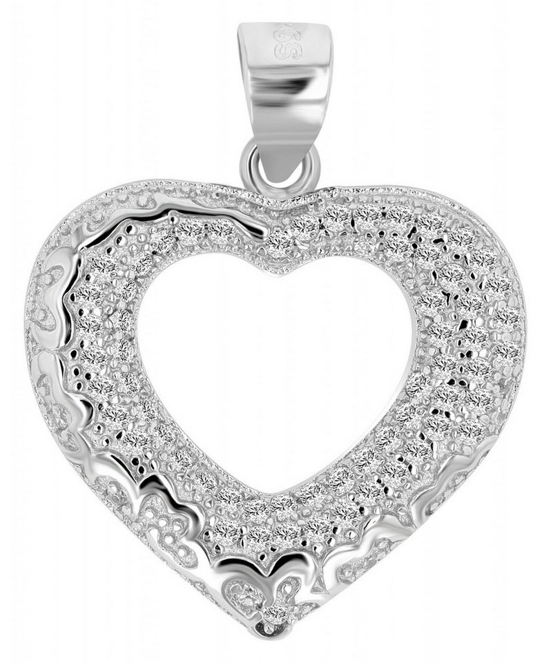 Adelia´s Kettenanhänger Neuheit 2025 - stilvoller Herz Anhänger aus 925 Sterling Silber von Adelia´s